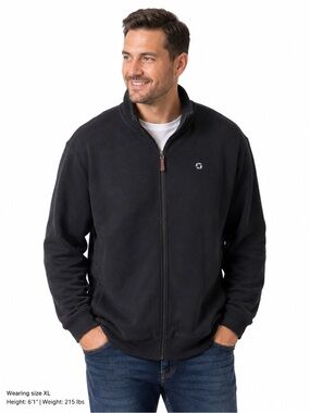 Chase Branded Lands' End Men's Navy Zip-Up Fleece Jacket